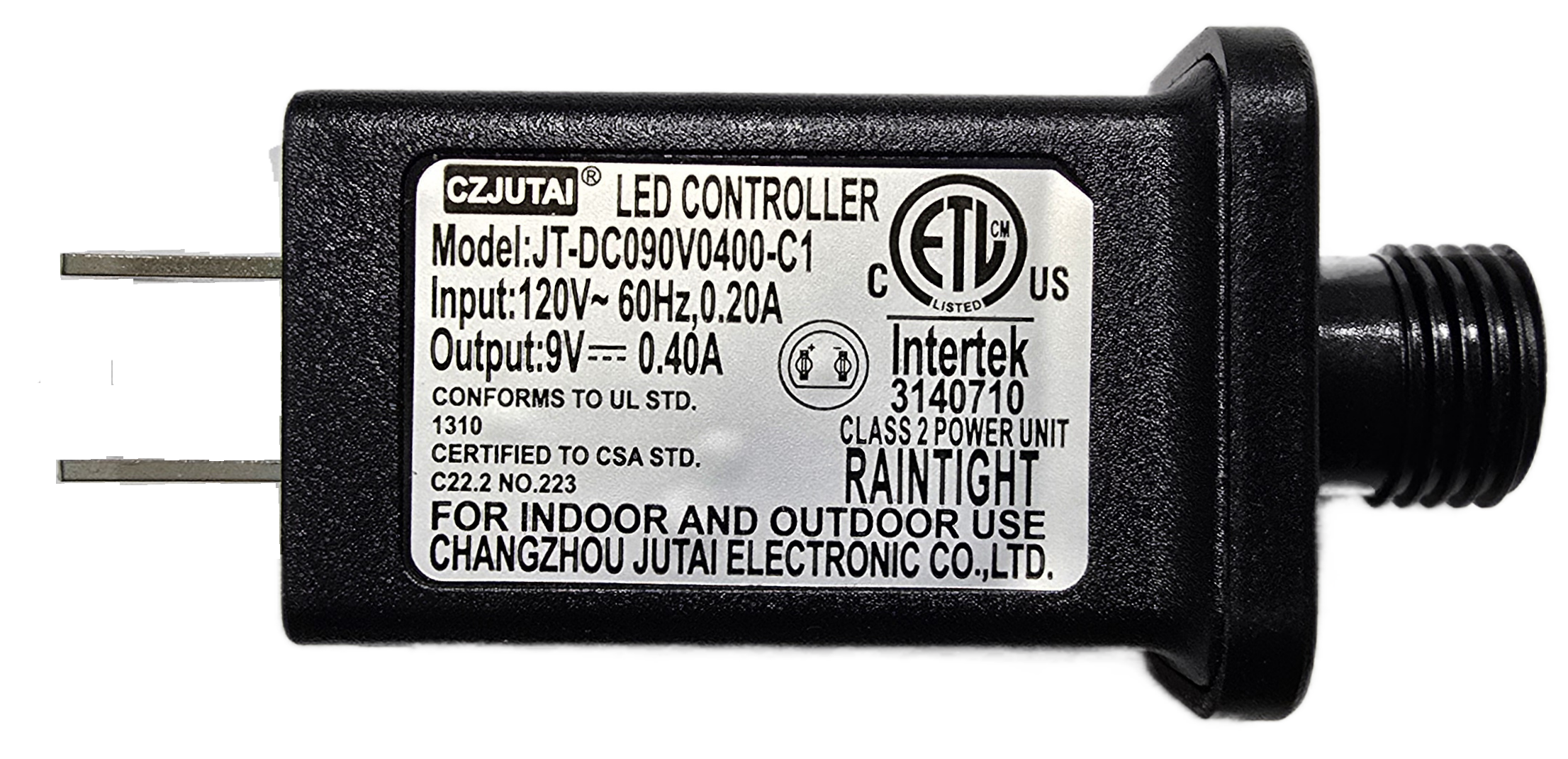 CZJUTAI 9 volt 0.40A LED Class 2 Power Supply JT-DC090V0400-C1